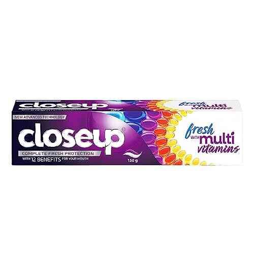 Close Up Complete Fresh Protection Toothpaste From India s No 1 Gel Toothpaste With Multi-Vitamin Formula Bad Breath Treatment 150 G 1 Count