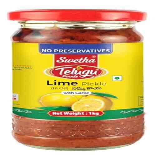 Swetha Telugu Foods Lime in Oil with Garlic Pickle 1Kg